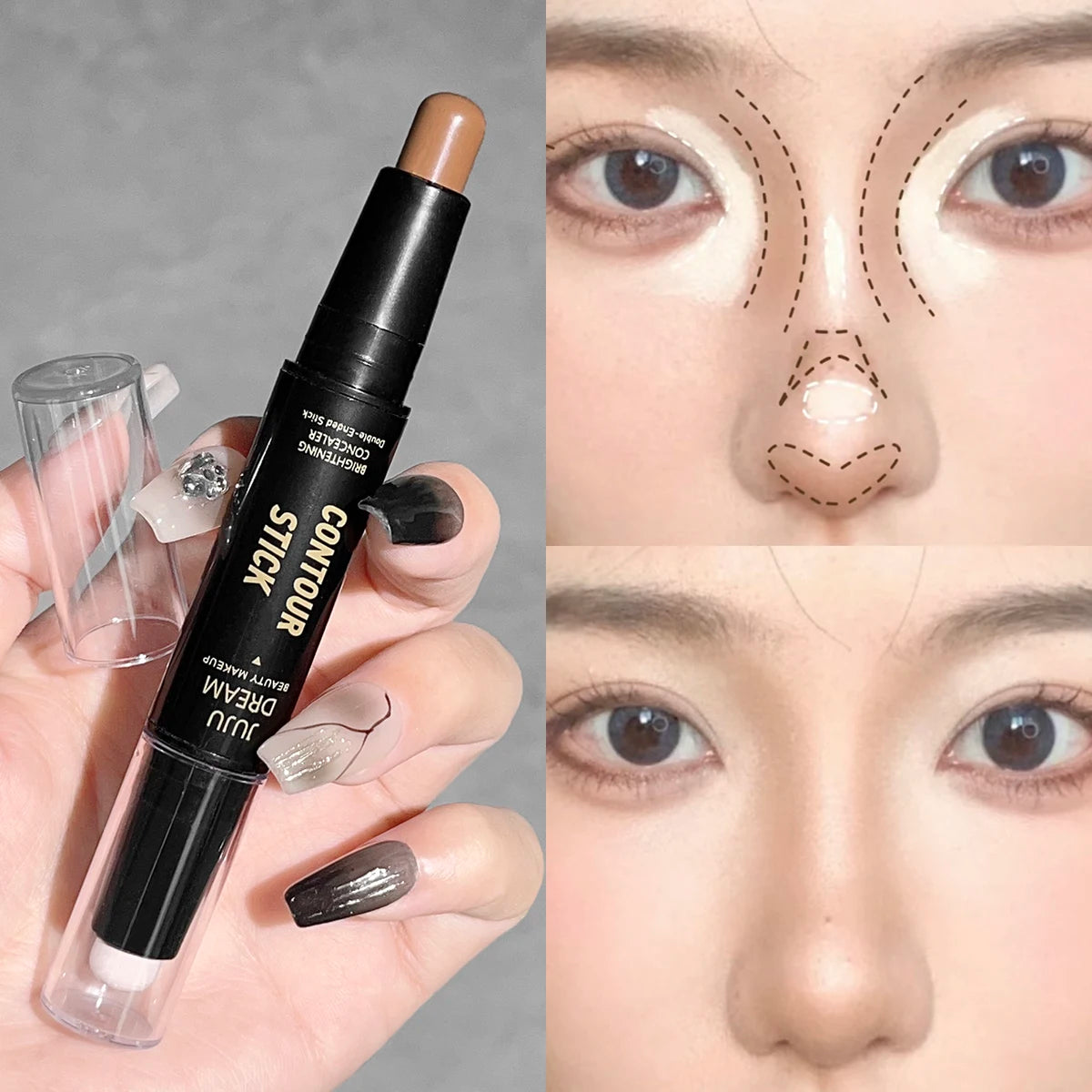Bastão Duo Contorno e Iluminador – Acabamento Matte, Longa Duração e à Prova d’Água✨